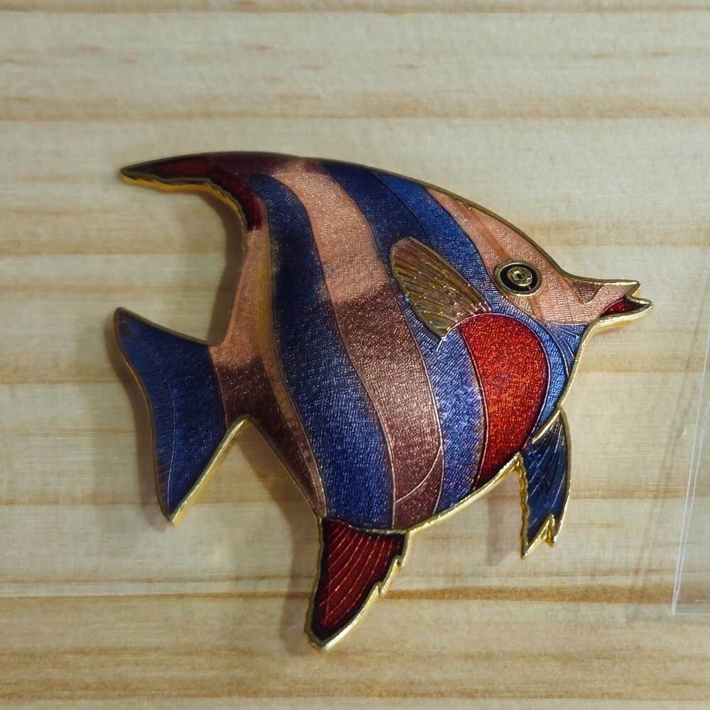 Fish Tang Brooch Enamel Cloisonne